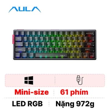 Bàn phím cơ có dây Aula AG60 Pro Xám