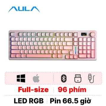 Bàn phím cơ không dây AULA S98 Pro Hồng Gradient