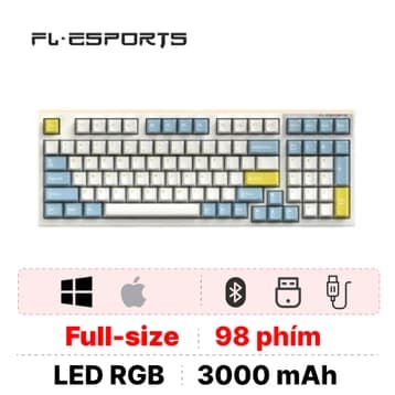 Bàn Phím Cơ Không Dây FL-Esports FL980 CPM Sea Salt