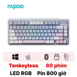 Bàn phím cơ Rapoo V700DIY-75 Hồng Trắng