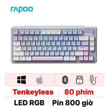 Bàn phím cơ Rapoo V700DIY-75 Hồng Trắng