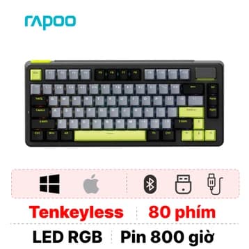 Bàn phím cơ Rapoo V700DIY-75 Xanh Lá Đen