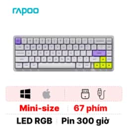 Bàn phím cơ Rapoo Aesco A67 Esport Rapid Trigger Hotswap Trắng