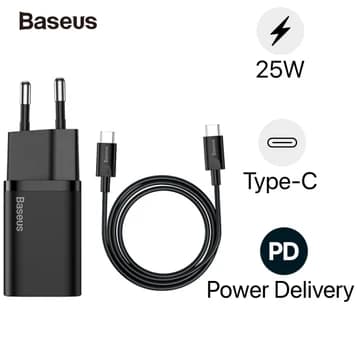 Bộ sạc nhanh Baseus Super Si 25W 1 cổng kèm cáp Type-C to Type-C 1M