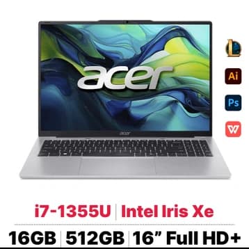 Acer Aspire Lite 16 GEN 2 AL16-52P-76DU Intel Core i7 Raptor Lake - 1355U 16GB 512GB