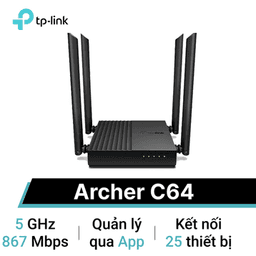 Router Wifi băng tầng kép AC1200 TP-Link Archer C64 Mumimo