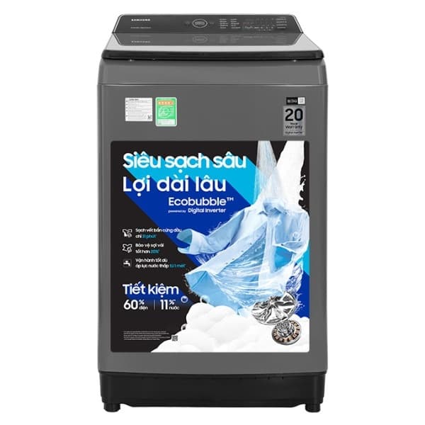 Máy giặt Samsung Inverter Ecobubble 10,5kg WA10CG5745BDSV cửa trên