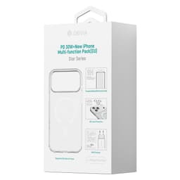 Combo 4in1 miếng dán kính cường lực/Ốp lưng Magsafe/ Lens camera/ Củ sạc 30w iPhone 17 Pro Max Devia