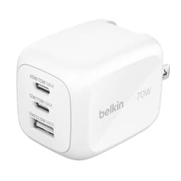 Củ sạc nhanh 3 cổng GaN 70W (2 USB-C + USB-A) PD/PPS Belkin