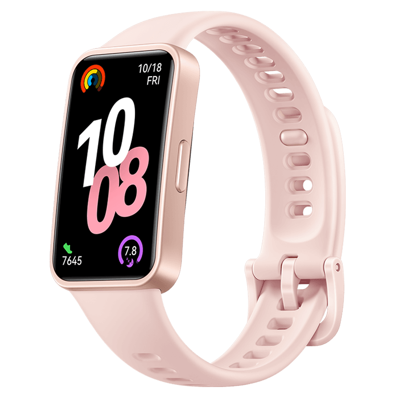 Huawei Band 10 viền nhựa màu hồng, thân máy nhẹ 14g
