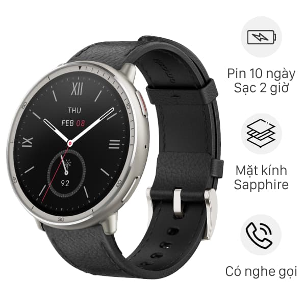 Amazfit Active 2 Sapphire dây da 1.3"