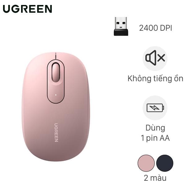 Chuột không dây Silent Ugreen MU105 màu hồng