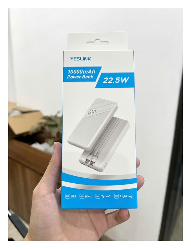Sạc dự phòng Yeslink kèm cáp YYC001 (Có chứng chỉ CCC)