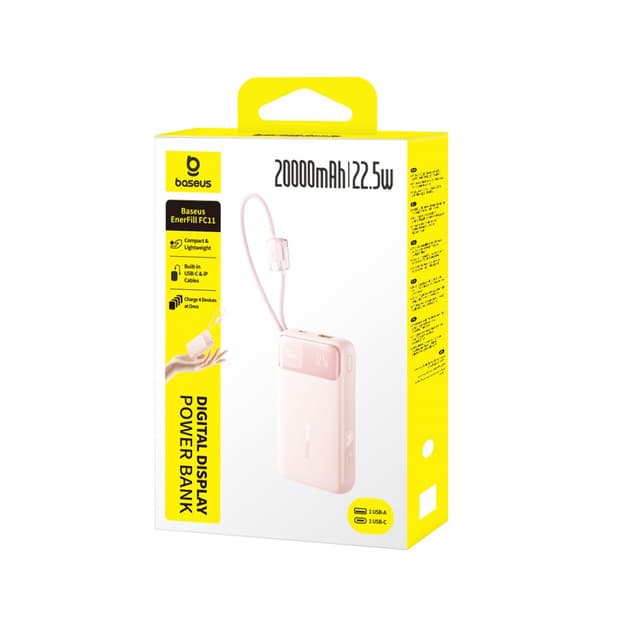 Sạc Dự Phòng Baseus EnerFill FC11 22.5W 20000mAh - with Dual Built-in Cable