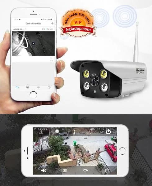 Camhi Camera an ninh ngoài trời - Camhi 720P Bền Tốt - Chống nước mà vẫn có Âm thanh và Màu sắc ban đêm của Agiadep