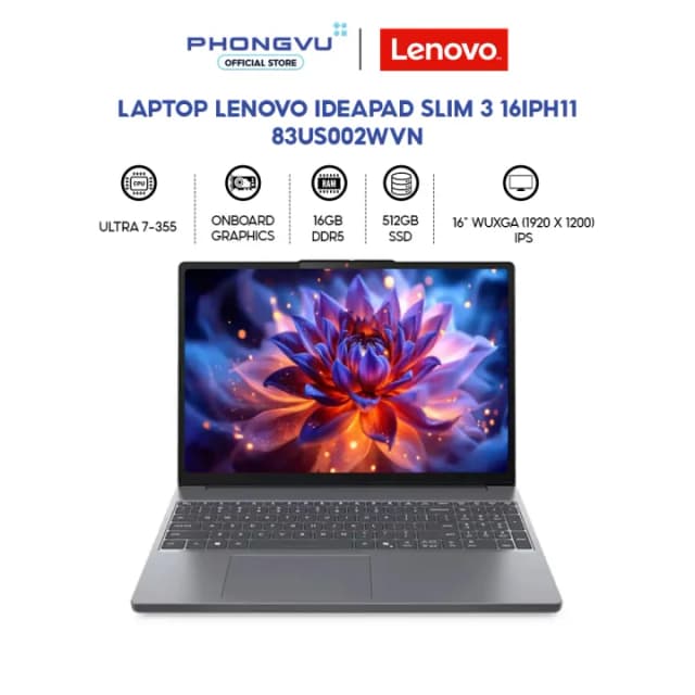 Lenovo IdeaPad Slim 3 16IPH11 - 83US002WVN Ultra 7-355 16GB 512GB