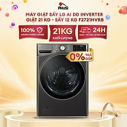 Máy giặt sấy LG AI DD Inverter giặt 21 kg - sấy 12 kg F2721HVRB
