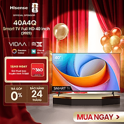 Hisense FHD 40A4Q, Giao hàng toàn quốc, Bảo hành 2 năm 40"