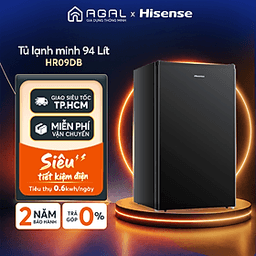 Tủ lạnh Mini Bar Hisense 94 Lít HR09DB làm lạnh nhanh, tiết kiệm điện, bảo hành 24 tháng