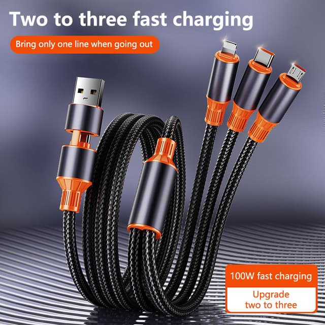 5 Trong 1 100W Cáp sạc nhanh loại USB C Pd Micro USB Bộ sạc điện Dòng Phụ Kiện Bộ chuyển đổi Cho iPhone 15